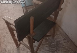 Cadeiras de realizador ou diretor, estrutura e assento, madeira maci�a