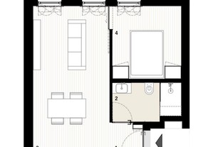 Apartamento T1 em Porto de 47,00 m²