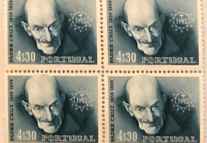 Quadra de selos novos 4$30 - Padre Cruz - 1960