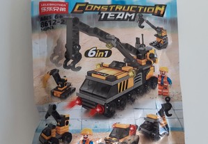 Brinquedo de Construção 6 em 1 Construction Team 142 peças Novo 6+