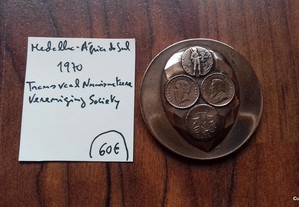 Medalha Áf. Sul 1970 Transvaal Numismatic Society