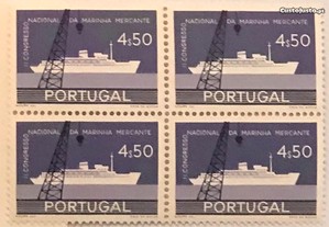 Quadra de selos novos 4$50 - Marinha Mercante-1958