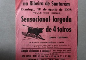Programa de tourada bullfight Santarém 1958