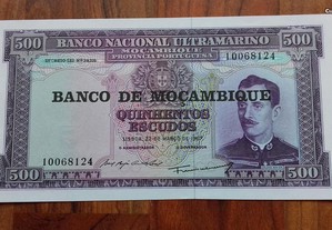 Nota 500$00 1967 Moçambique - Nova