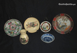 Porcelana Oriental Pratos Satsuma e China
