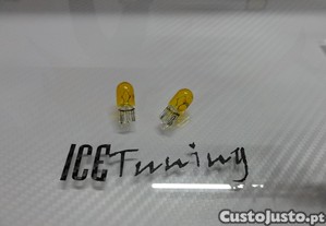 Lâmpadas T10 / w5w em halogénio para piscas, Mínimos, Matrícula, interior disponível em amarelo 3200k, amarelo