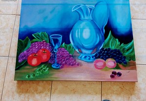 Quadro pintado a óleo de cozinha sala
