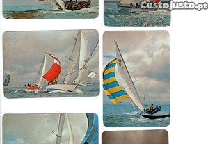 Cole��o completa  e numerada de 6 calend�rios Vela 1986.
