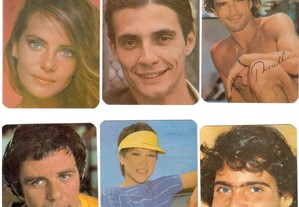 Coleção completa e numerada de 12 calendários Artistas de telenovelas 1986