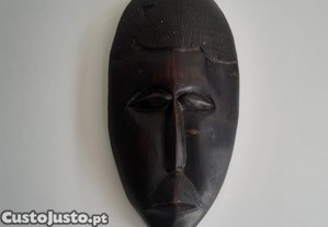 Retro Vintage Antiga Escultura Arte Indígena Rosto Ébano Pau Ferro