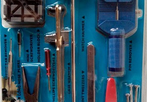 Kit de ferramentas reparação relógios 16 peças