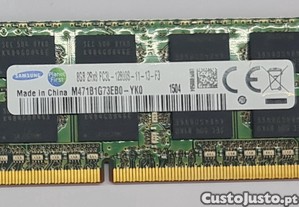 Memória portátil Samsung 8GB 204-pin SODIMM DDR3 PC3L-12800 1600MHz