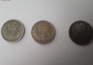 Moedas de 50 centavos de 1928-1952-1957