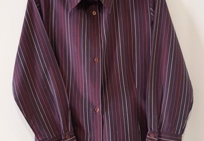 Camisa - Blusa Cor de Vinho e Riscas Tam. 38 (M)