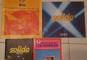 Lote catálogos SOLIDO e RIO e livro carros antigos coleção