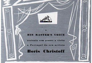 His Master's Voice - Boris Christoff - desdobrável