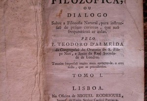 ALMEIDA, P. Teodoro . Recreasão Filozofica. 1758