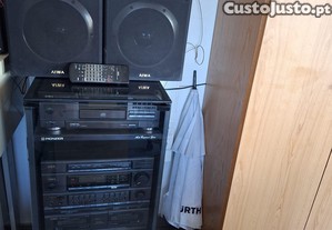 Aparelhagem de som marca AIWA COM MOVEL PIONEER