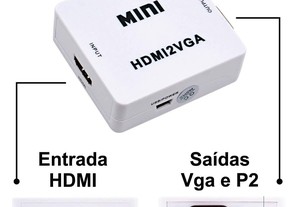 Adaptador Conversor HDMI para VGA - Conversor HDMI-VGA