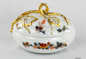 Caixa em forma de melão porcelana Vista Alegre, decoração Imari