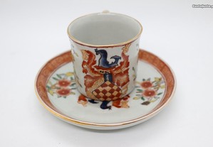 Chávena Chá Porcelana Chinesa Brasonada Fer-Rouge