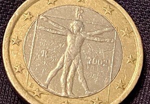 Moeda 1 euro Itália  2002,com erro ,única