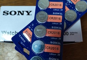 5 pilhas Sony CR 2016
