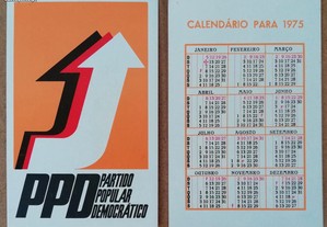 Calendário de bolso do PPD de 1975