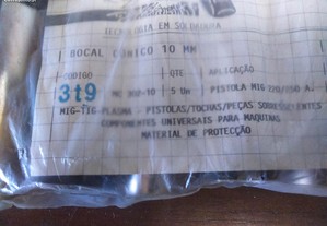 5 Bocais Cónicos 10mm p/ Soldadura MIG tocha 24