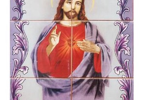 Painel Azulejos Sagrado CORAÇÃO de JESUS 45 x30 cm
