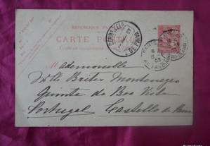 Postal Circulado de Castelo de Paiva, com carimbo datado de Agosto de 1903.