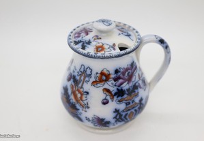 Cremeira Porcelana Chinesa Pote Floral Azul XIX