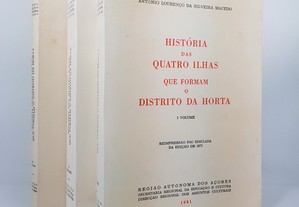 AÇORES História das Quatro Ilhas que Formam o Distrito da Horta 3 volumes 1981