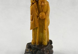 Figura de Ancião / Sábio, China, em Pedra de Sabão