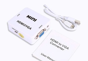 Conversor HDMI para VGA Entrada HDMI - Saída VGA