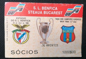 Bilhete futebol S.L. Benfica / Steaua Bucarest