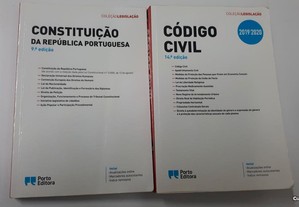 Livros Código Civil e Constituição da Republica Portuguesa 2 unidades