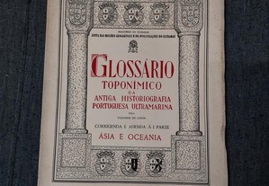 Glossário Toponímico Da Antiga Historiografia Ultramarina-1954