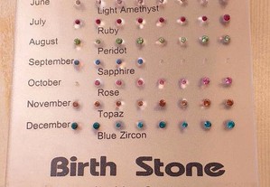 78 piercings nariz Birth Stone - novos - portes incluidos