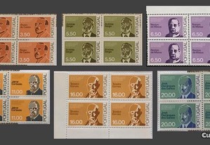 Série 6 quadras selos Pens. Republicano - 1980