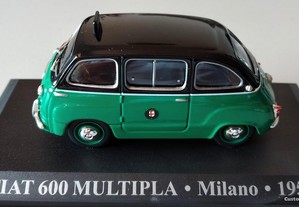 * Miniatura 1:43 Táxi Fiat 600 Multipla (1958) | Cidade Milão | 1ª Série