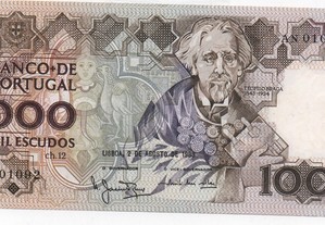 Nota 1000 Escudos Ch.12 02/08/1983 - Manuel Nunes/ Emílio Vilar - nova