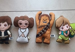 Peluches Star Wars - Han Solo, Chewbacca, Leia, Luke e Yoda