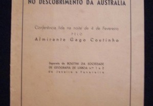 Portugueses no Descobrimento da Austrália - Gago Coutinho - 1939 [Autografado] (Envio grátis)