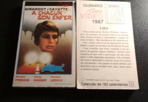 Lote de 40 calendários Cine Vídeo 1987