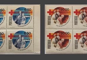 Série 2 quadras selos Cruz Vermelha - 1979
