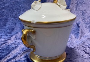 Vista alegre taça com tampa branco gold ,alt,19 cm
