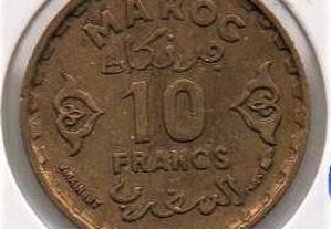 Marrocos - 10 Francs 1371 (1951) - bela/soberba