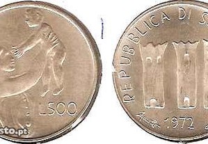 São Marino - 500 Lire 1972 - soberba prata