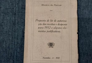Proposta De Lei Das Receitas/despesas Para 1952